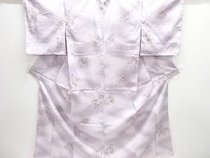 未使用品　霞に草花模様小紋着物